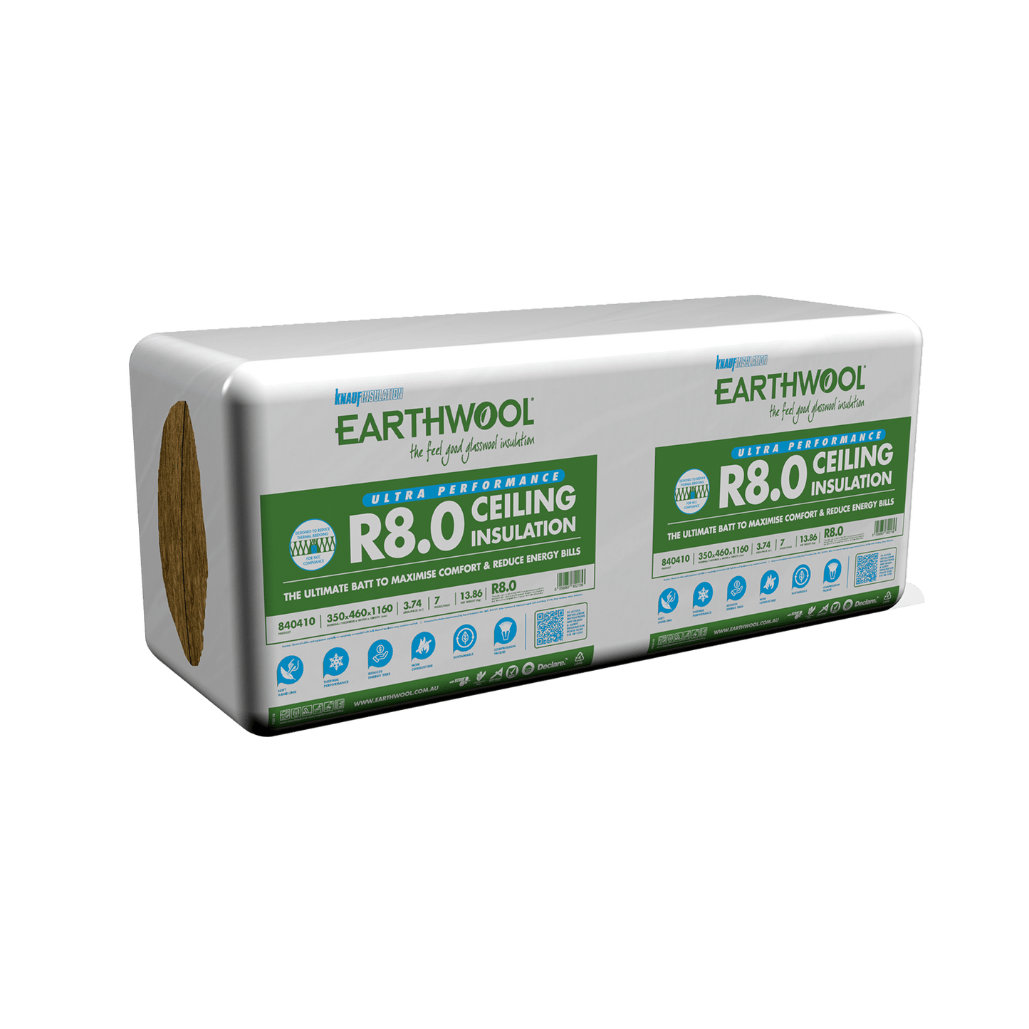 Earthwool R8.0 Thermal Ceiling Batts (350mm thick) - 460mm and 620mm